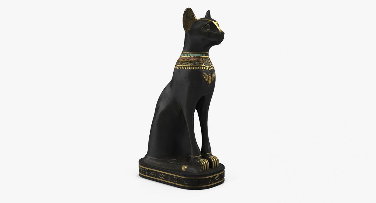 3D Ancient Egyptian Cat Statue Black model