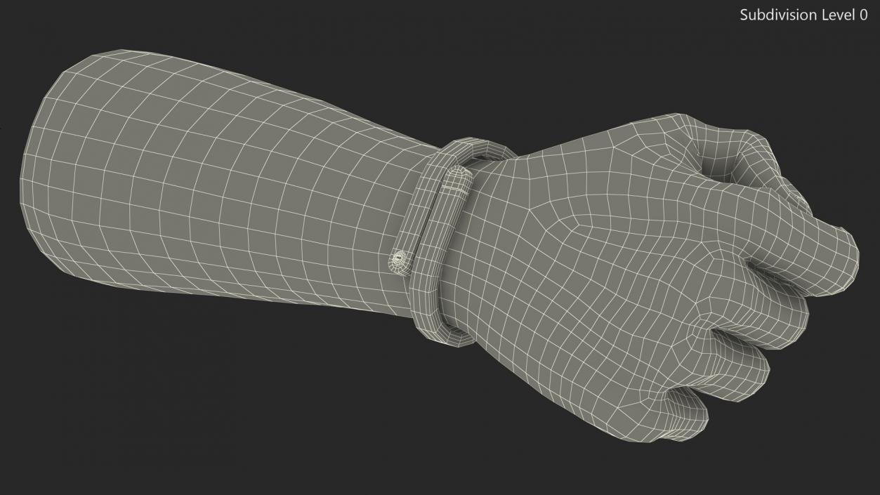 3D Hand Wearing Cicret Bracelet model