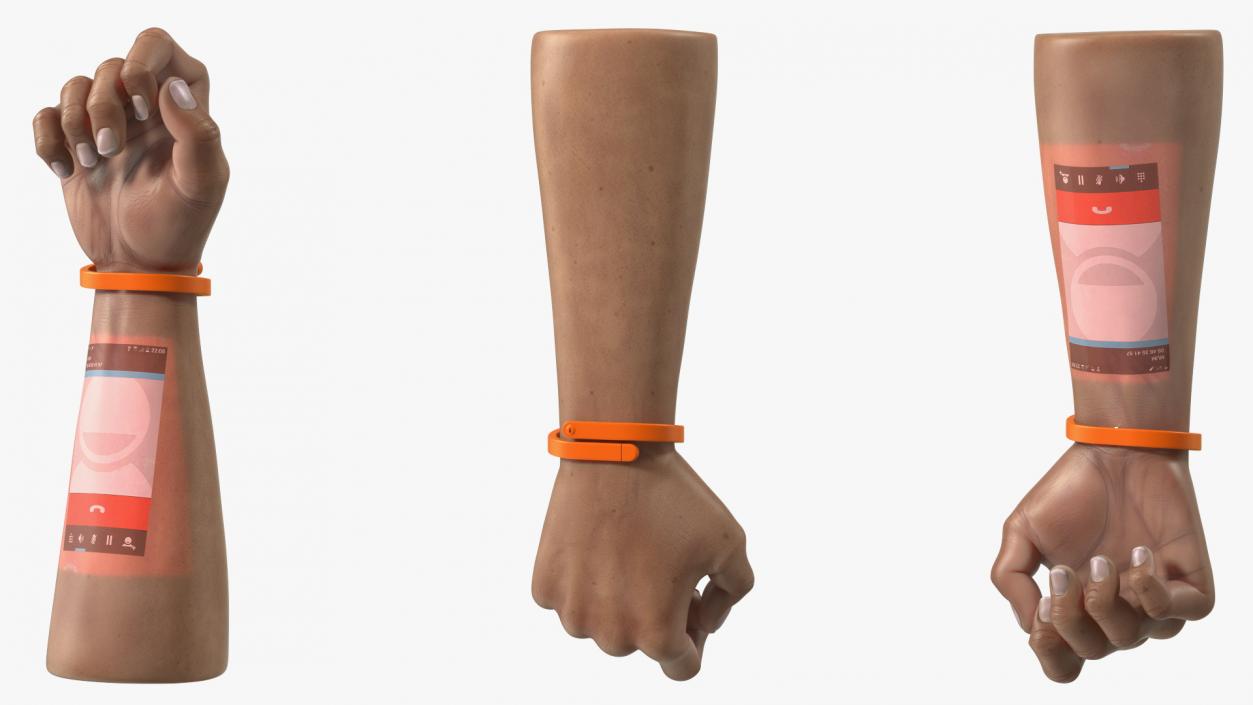 3D Hand Wearing Cicret Bracelet model