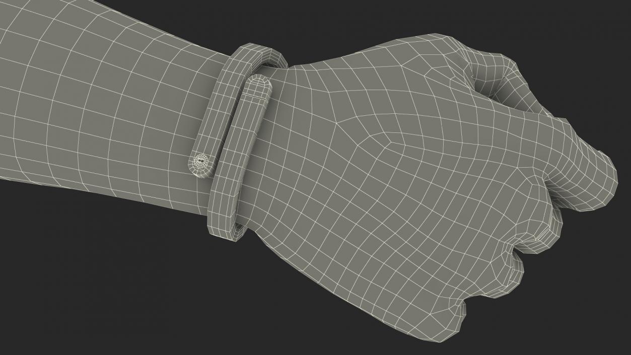 3D Hand Wearing Cicret Bracelet model