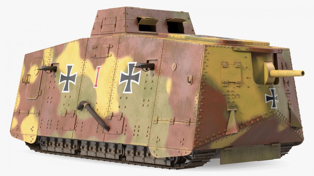 German Armored Car A7V Camo 3D