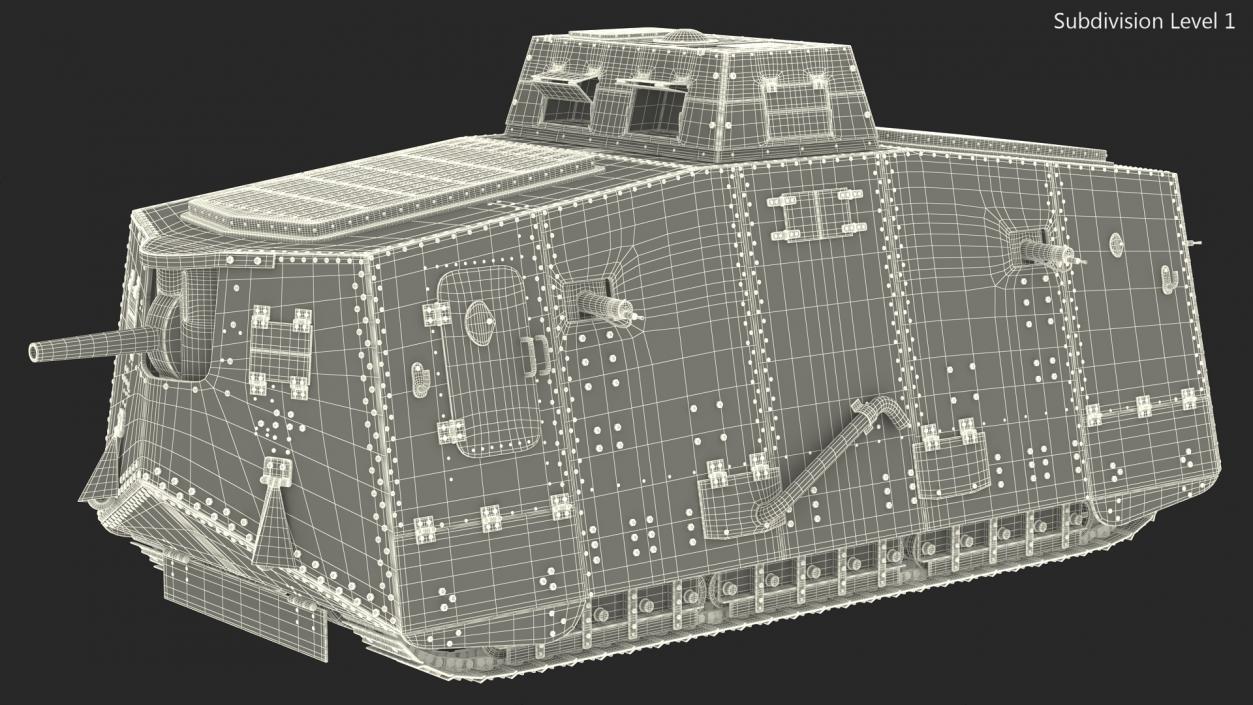 German Armored Car A7V Camo 3D