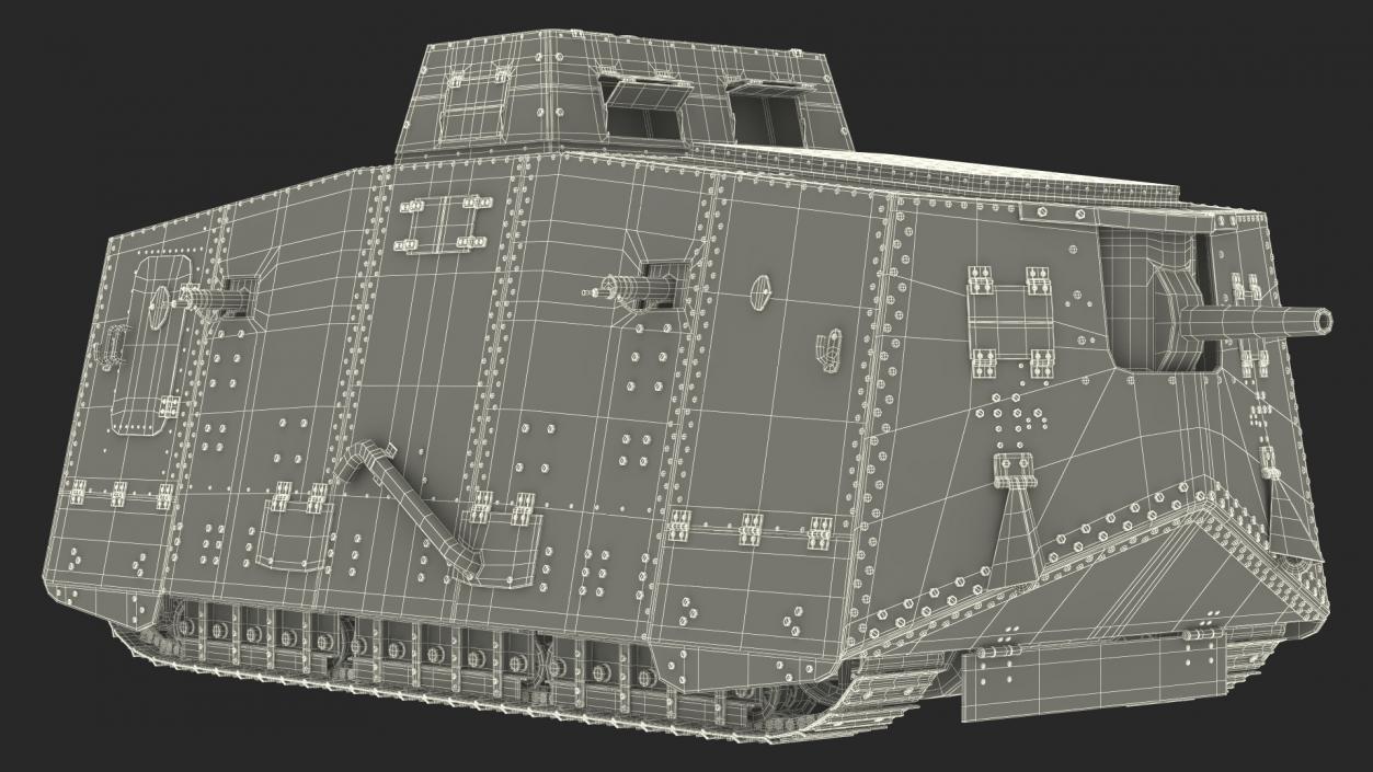 German Armored Car A7V Camo 3D