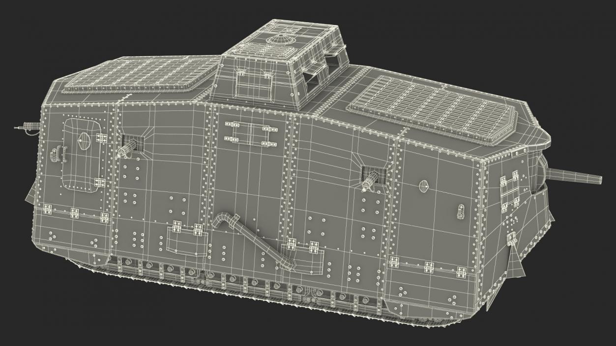 German Armored Car A7V Camo 3D