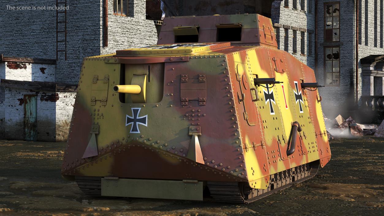 German Armored Car A7V Camo 3D