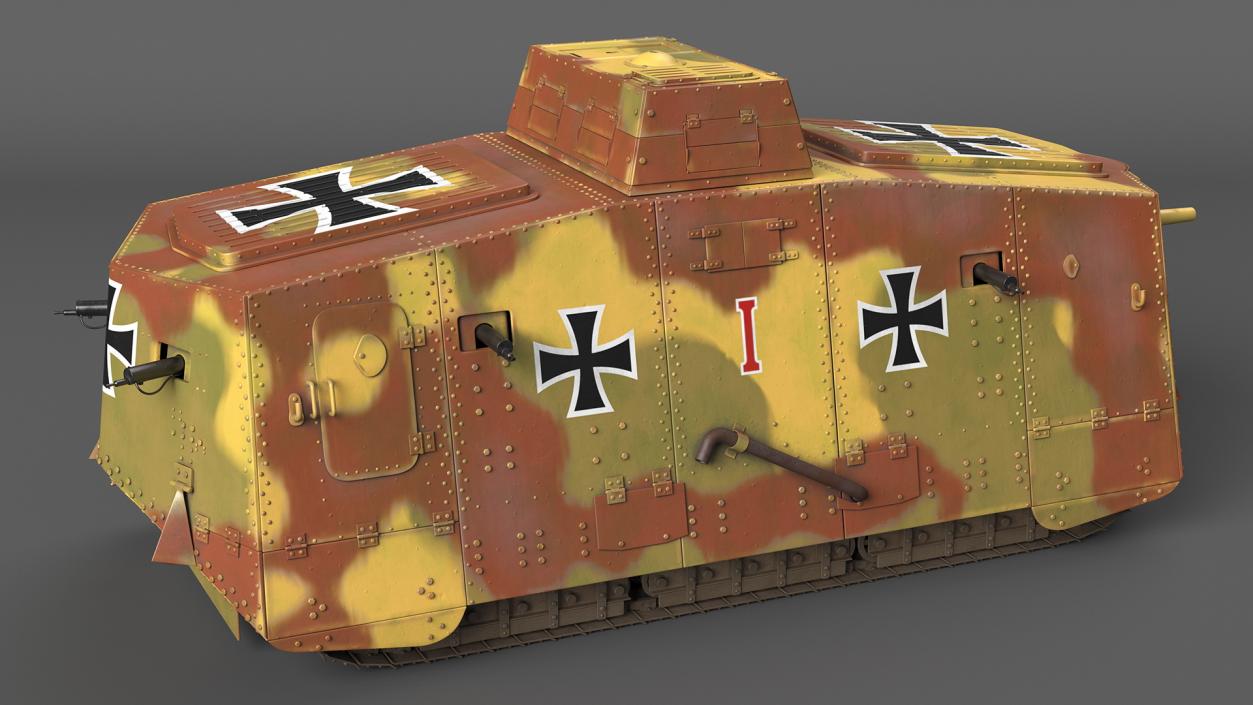 German Armored Car A7V Camo 3D