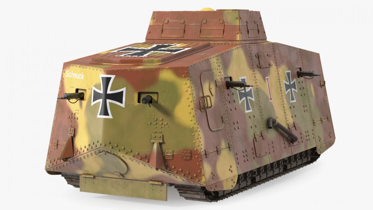 German Armored Car A7V Camo 3D