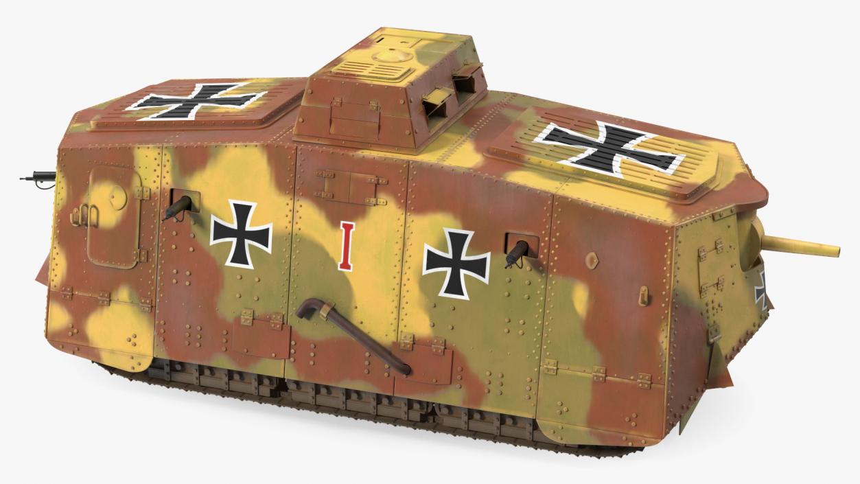 German Armored Car A7V Camo 3D