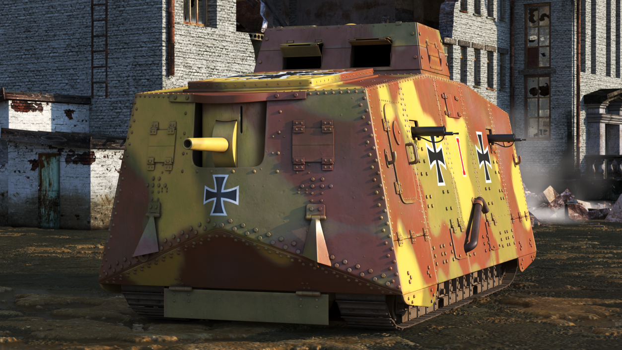 German Armored Car A7V Camo 3D