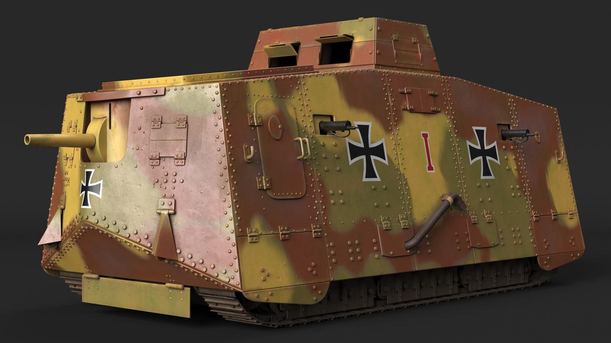 German Armored Car A7V Camo 3D