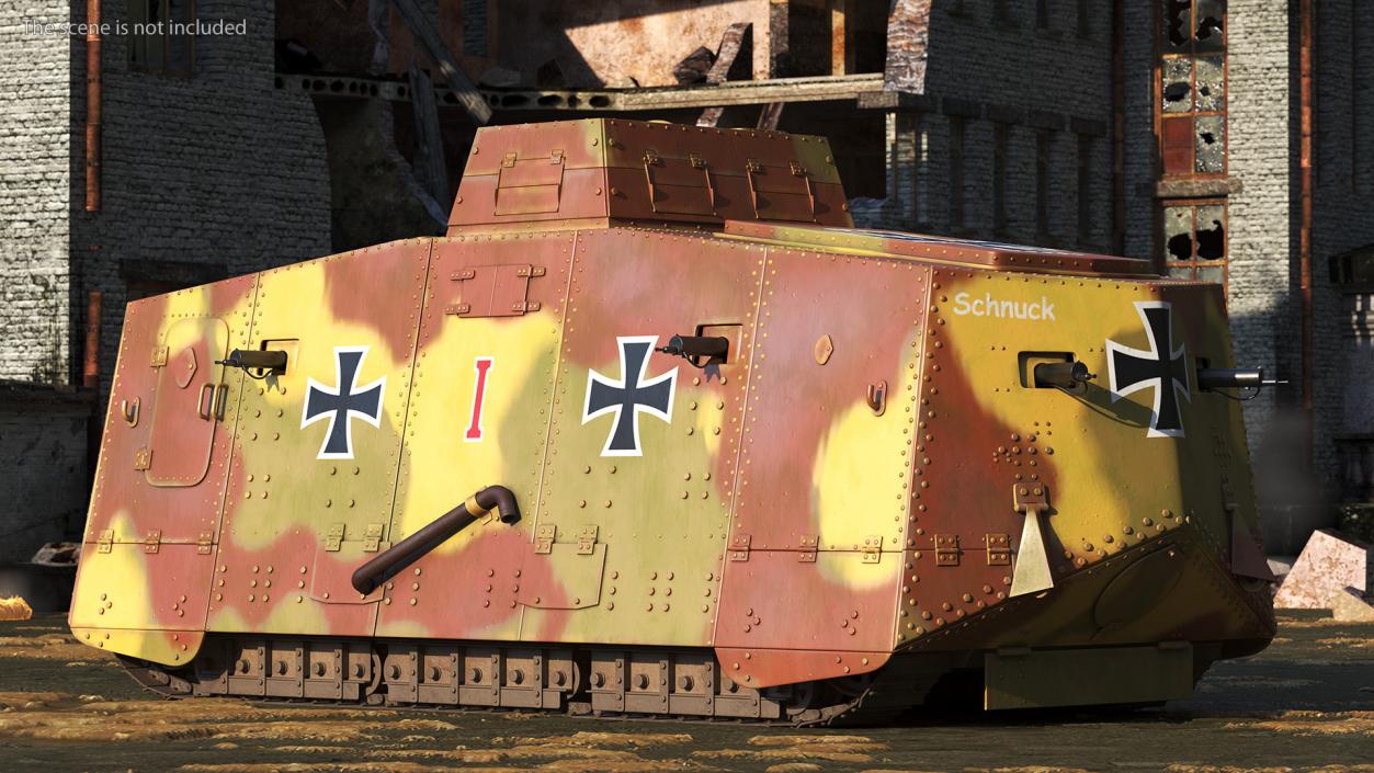 German Armored Car A7V Camo 3D