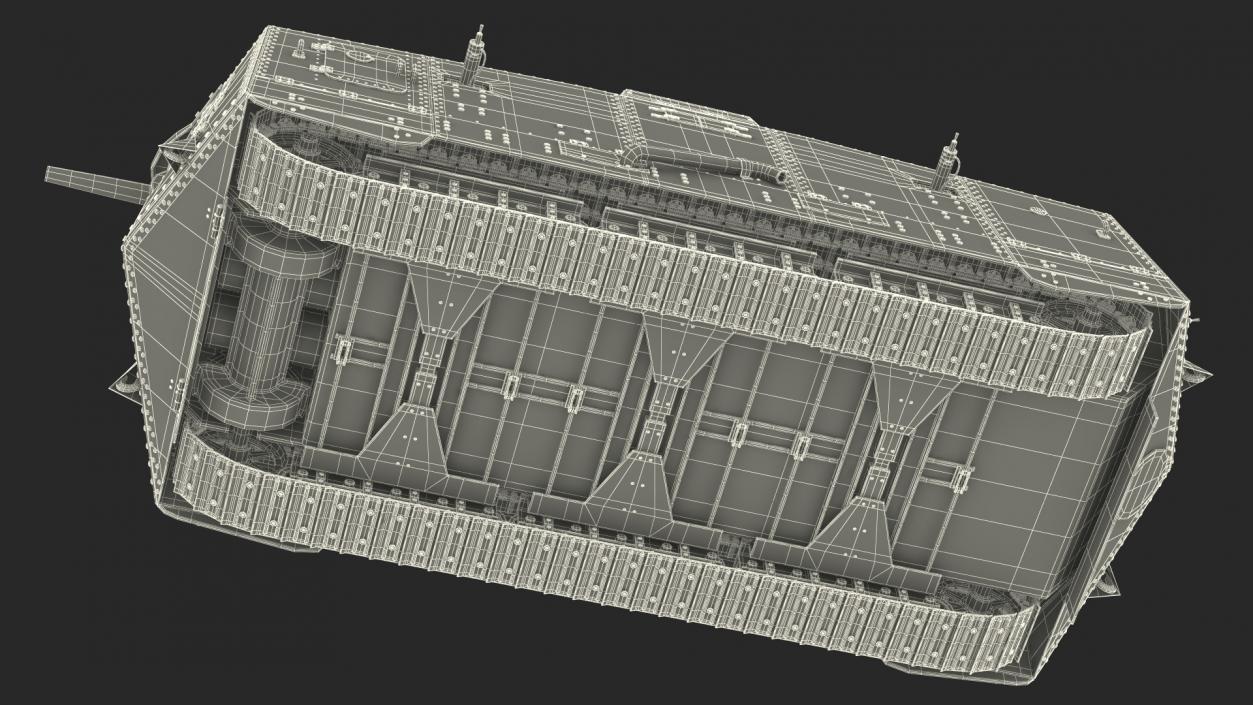 German Armored Car A7V Camo 3D