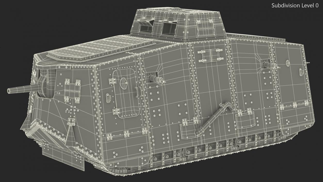 German Armored Car A7V Camo 3D