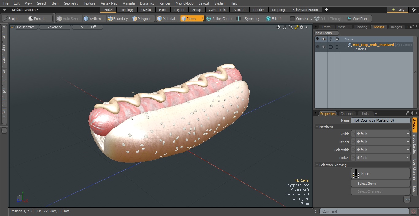 3D model Hot Dog with Mustard