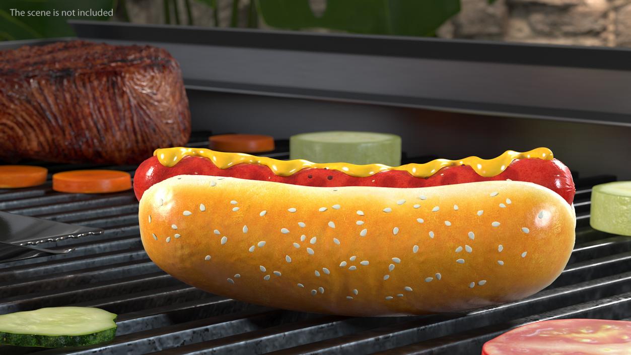 3D model Hot Dog with Mustard