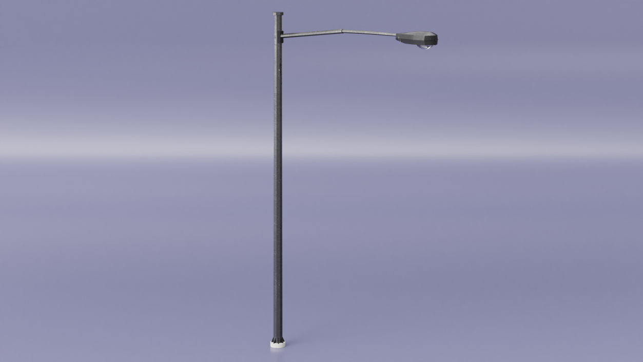 Street Light Pole with Single Lamp 3D model