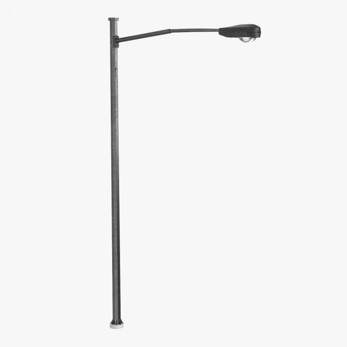 Street Light Pole with Single Lamp 3D model