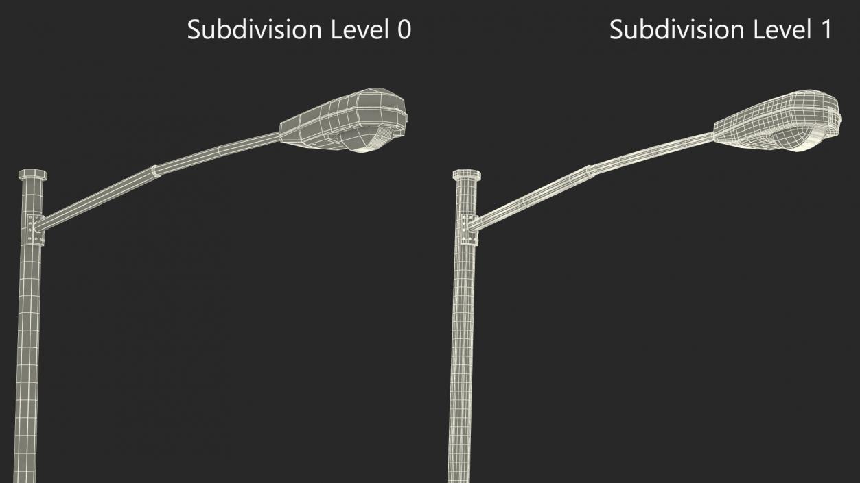 Street Light Pole with Single Lamp 3D model