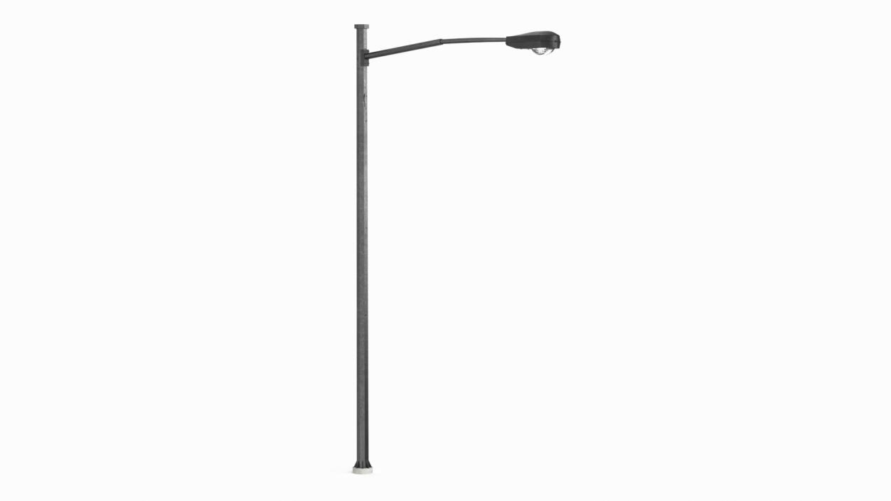 Street Light Pole with Single Lamp 3D model