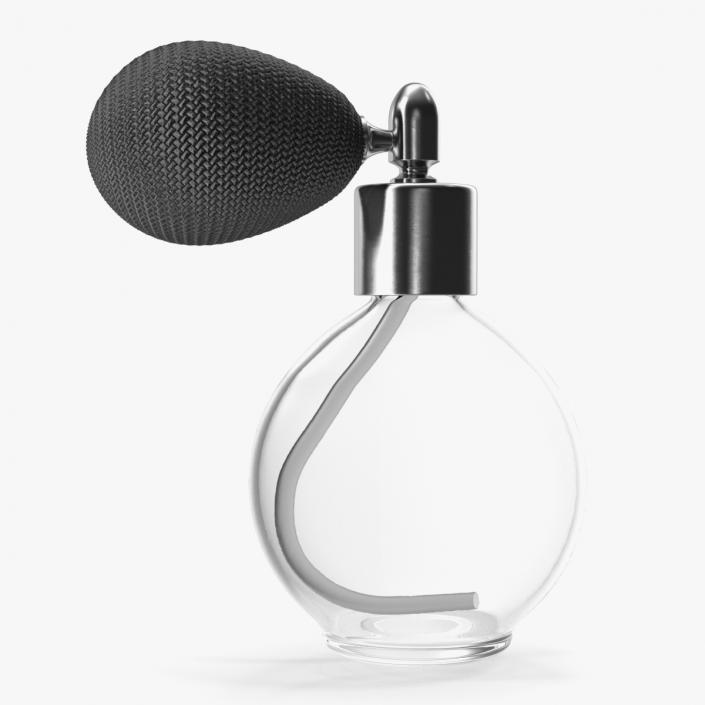 3D Spherical Perfume Bottle with Silver Cap Empty