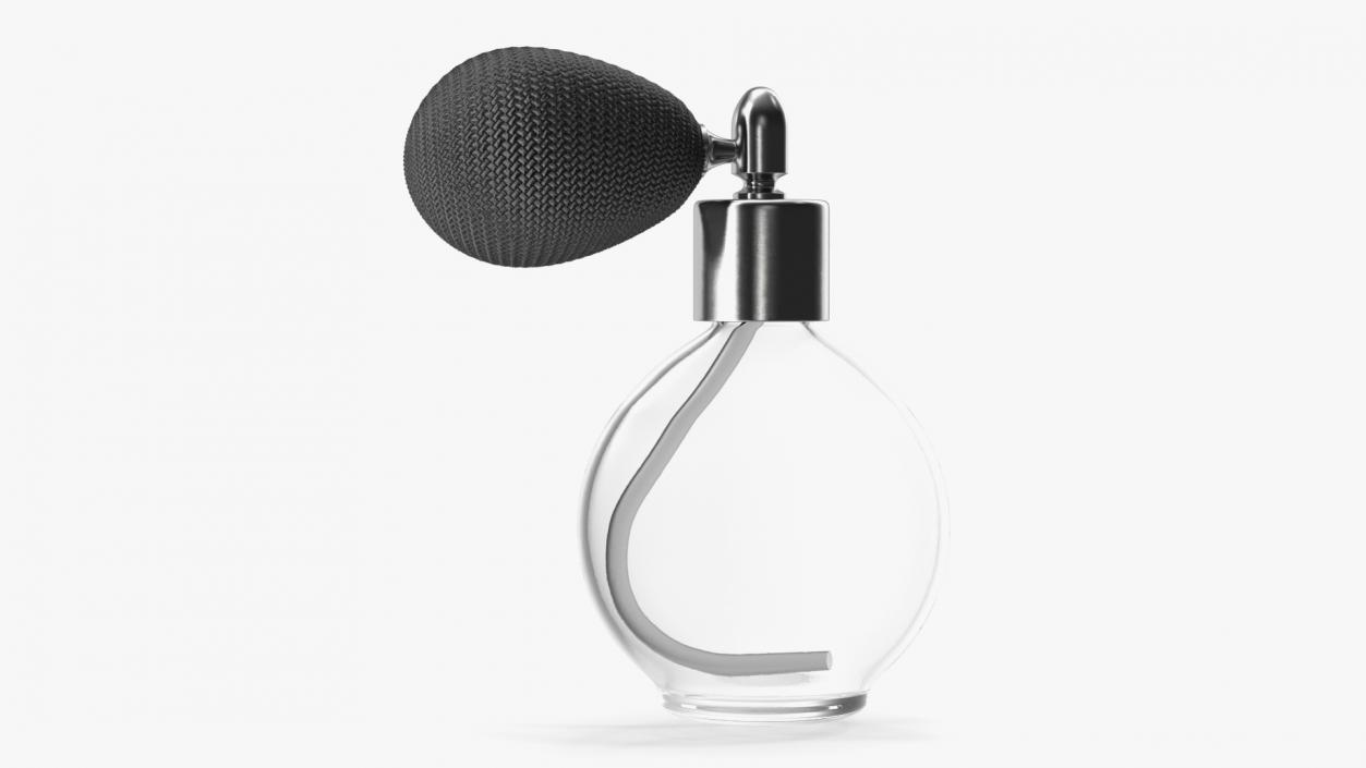 3D Spherical Perfume Bottle with Silver Cap Empty