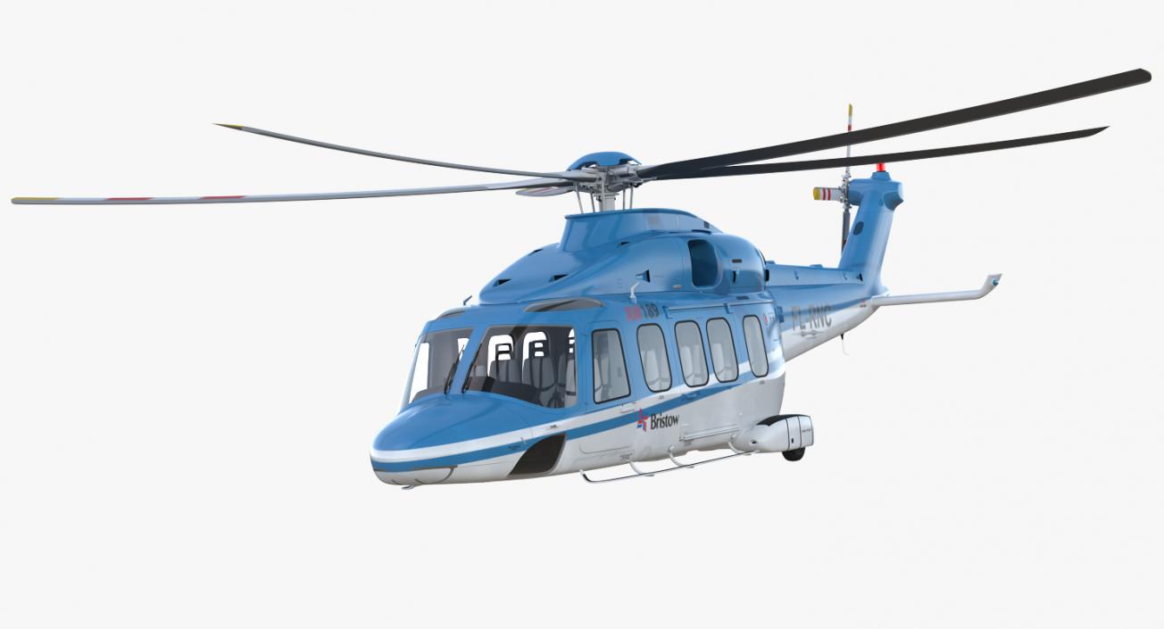 3D model Medium Lift Helicopter AgustaWestland AW189 Rigged