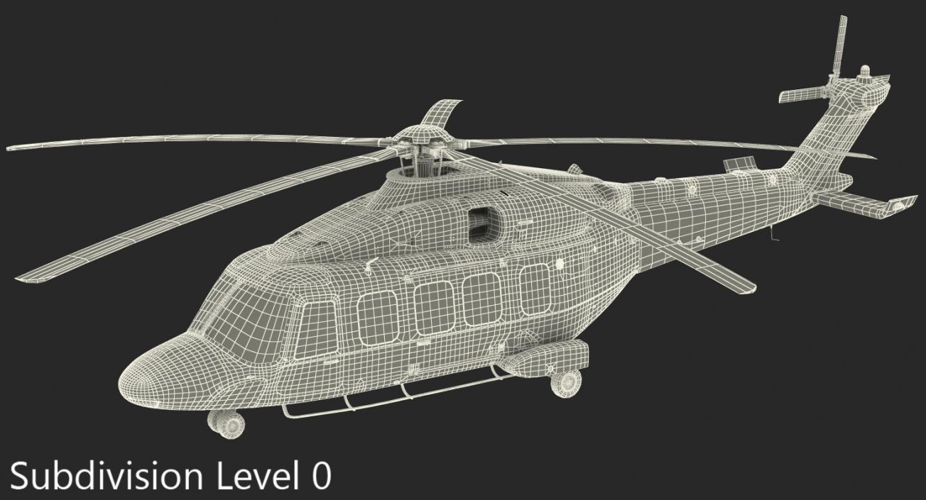 3D model Medium Lift Helicopter AgustaWestland AW189 Rigged