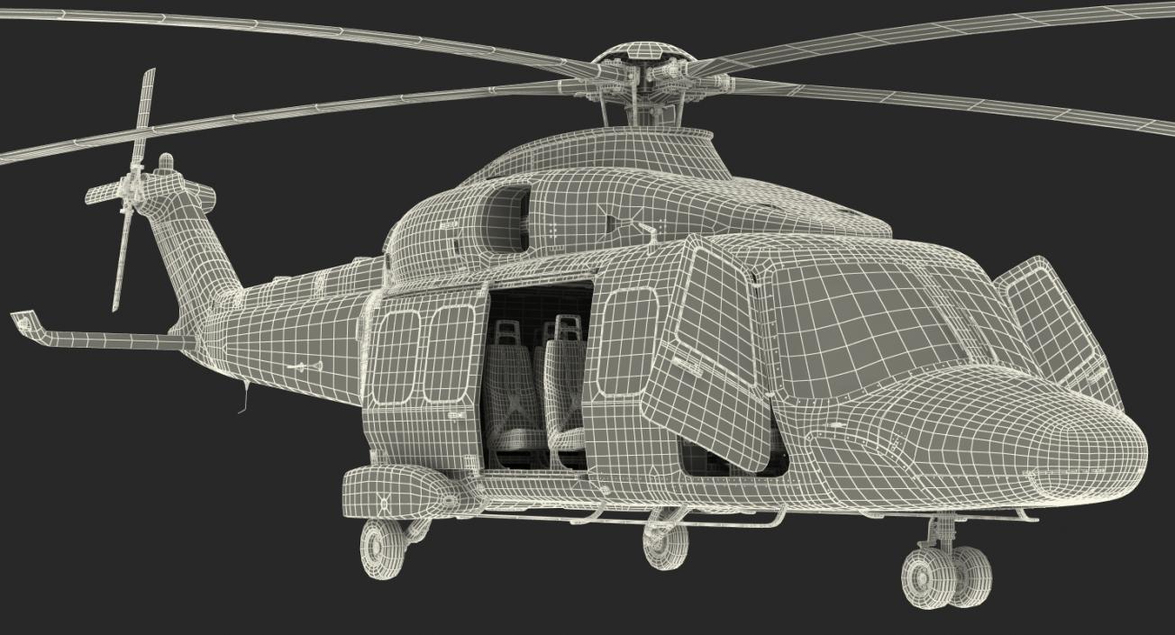 3D model Medium Lift Helicopter AgustaWestland AW189 Rigged