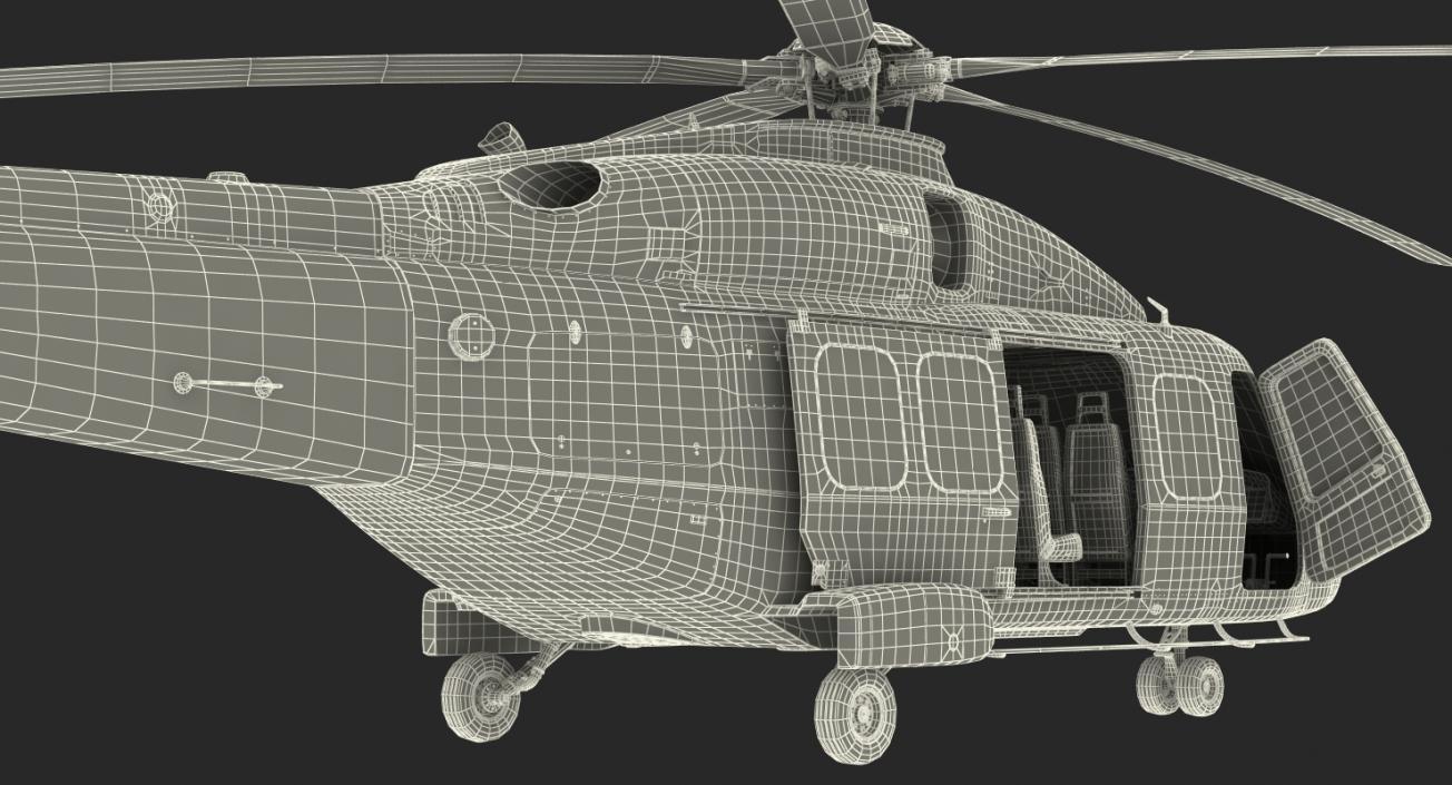 3D model Medium Lift Helicopter AgustaWestland AW189 Rigged