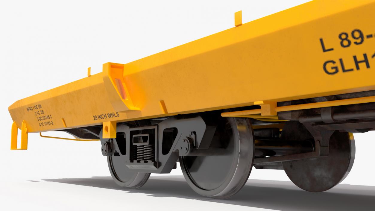 3D model Rail Flatcar Cargo Transporter