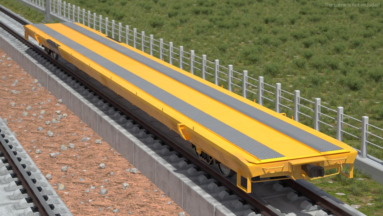 3D model Rail Flatcar Cargo Transporter