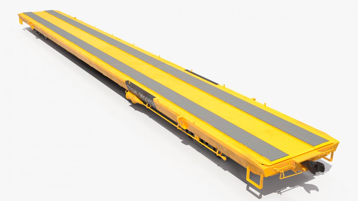 3D model Rail Flatcar Cargo Transporter