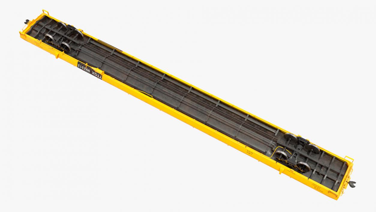 3D model Rail Flatcar Cargo Transporter