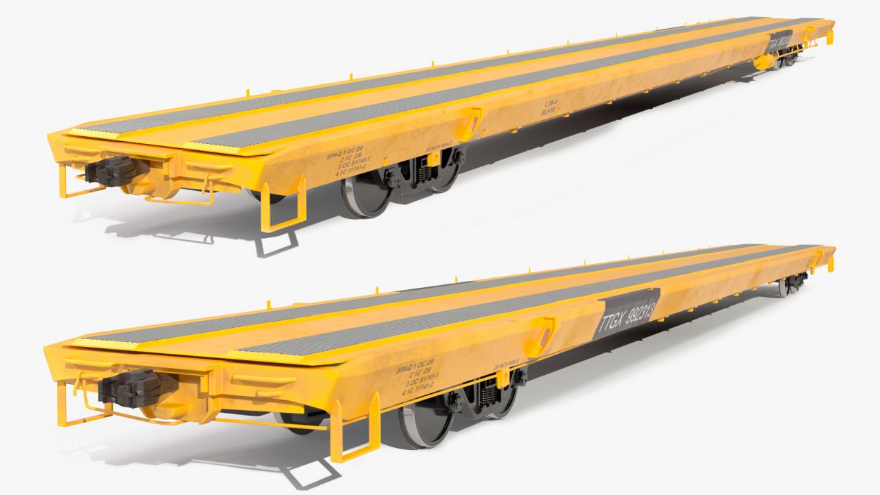 3D model Rail Flatcar Cargo Transporter