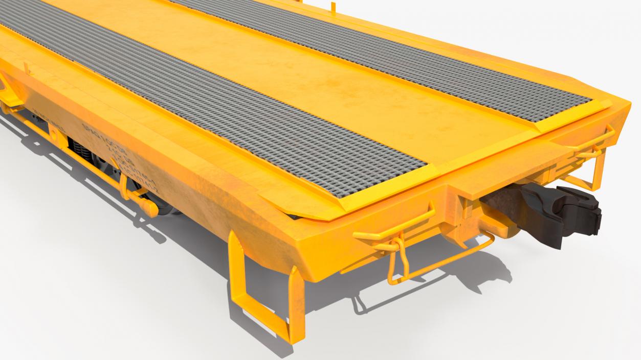 3D model Rail Flatcar Cargo Transporter