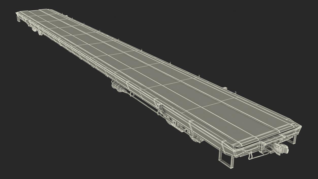 3D model Rail Flatcar Cargo Transporter