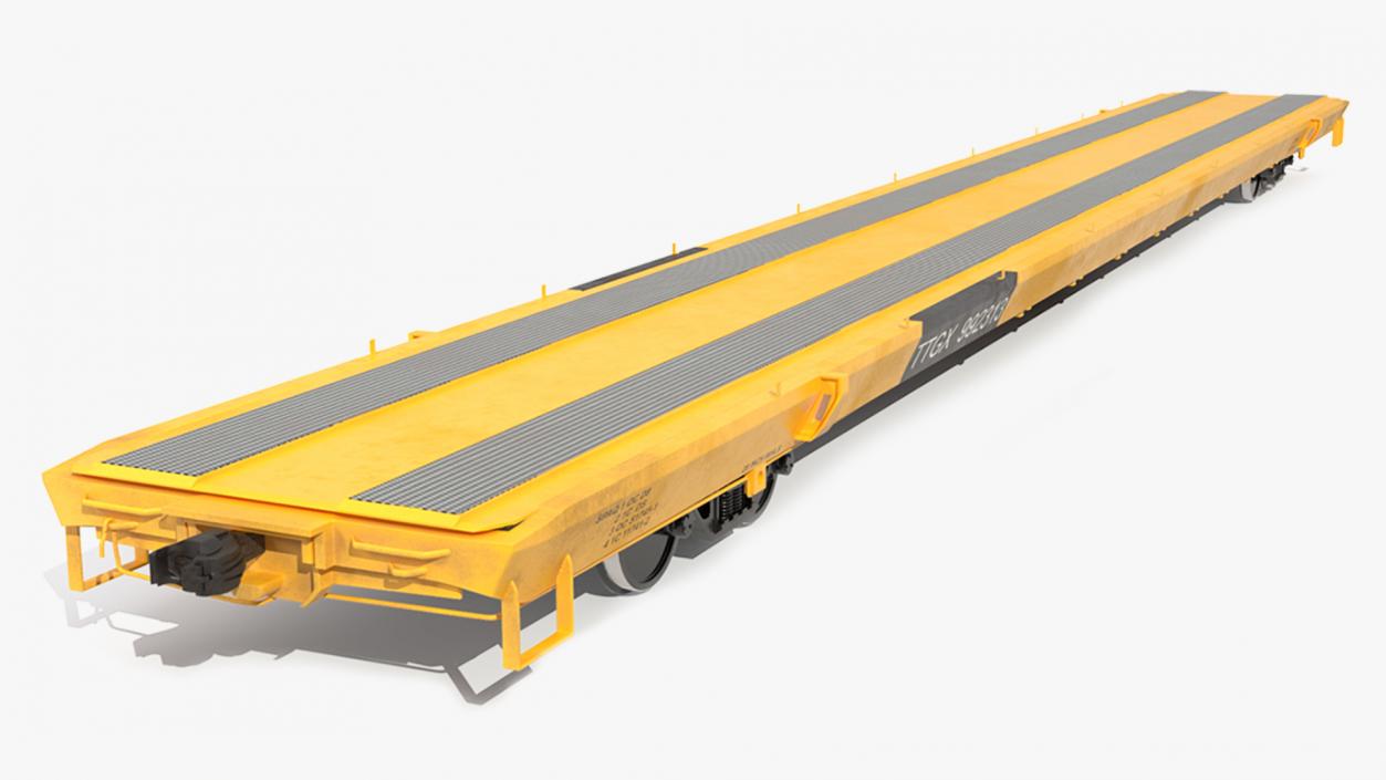 3D model Rail Flatcar Cargo Transporter