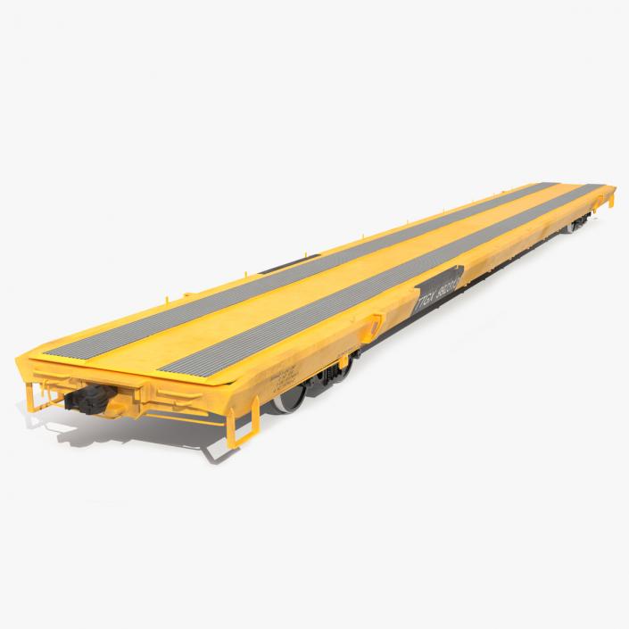 3D model Rail Flatcar Cargo Transporter