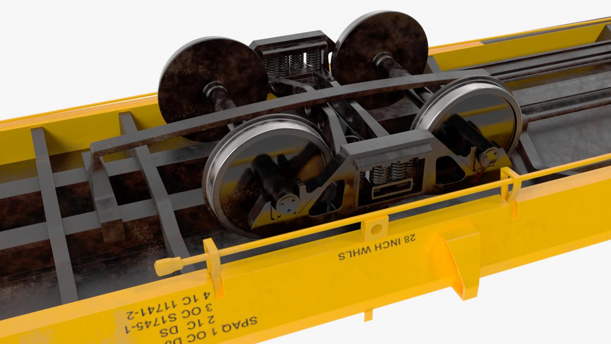 3D model Rail Flatcar Cargo Transporter