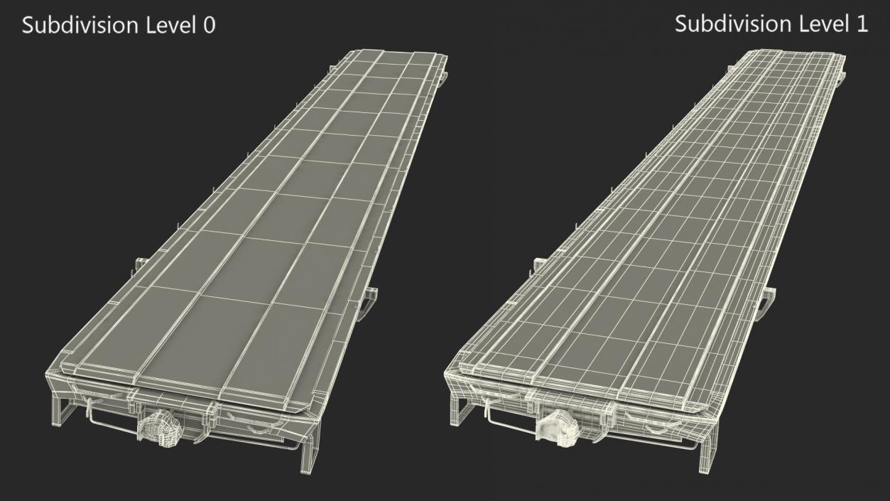 3D model Rail Flatcar Cargo Transporter