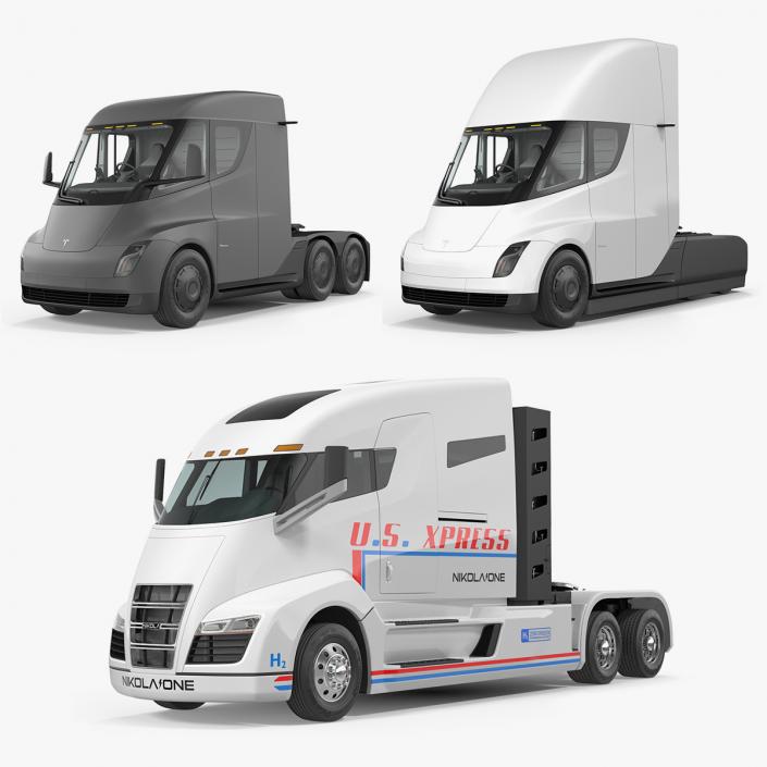 3D Electric Trucks 3D Models Collection