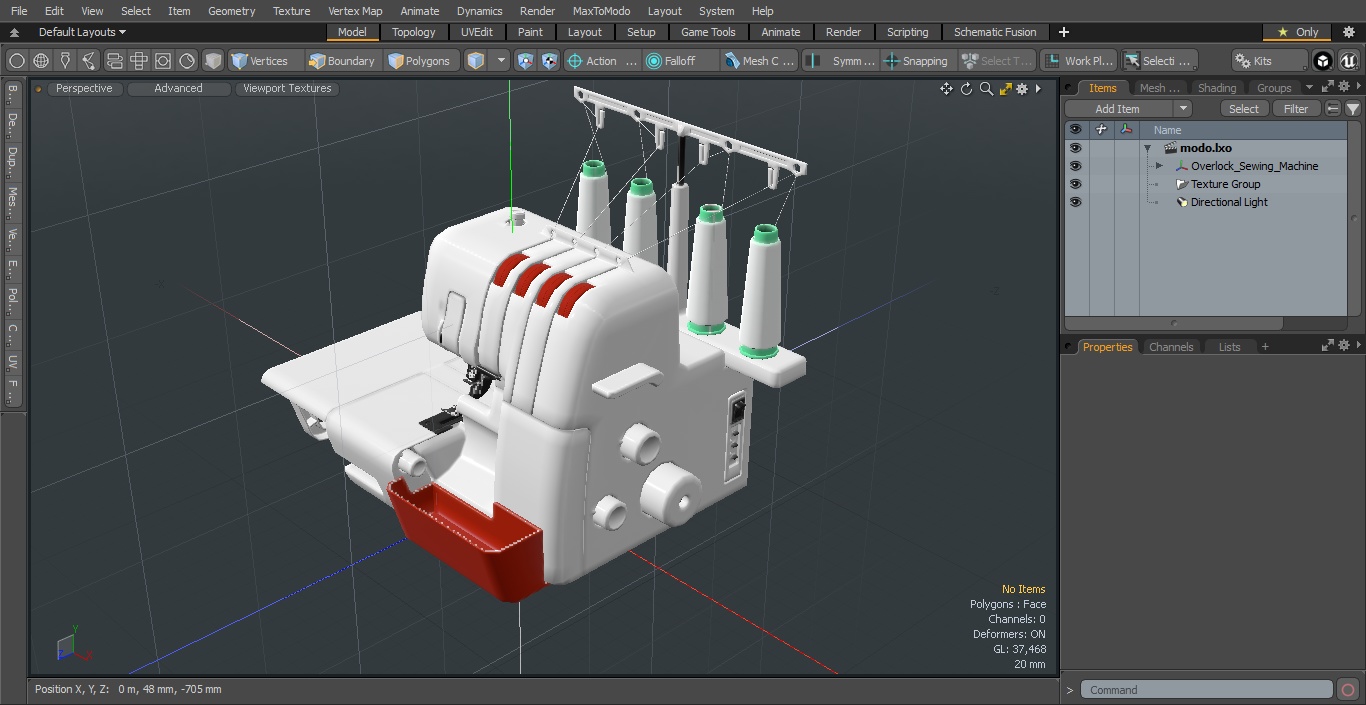 3D Overlock Sewing Machine model