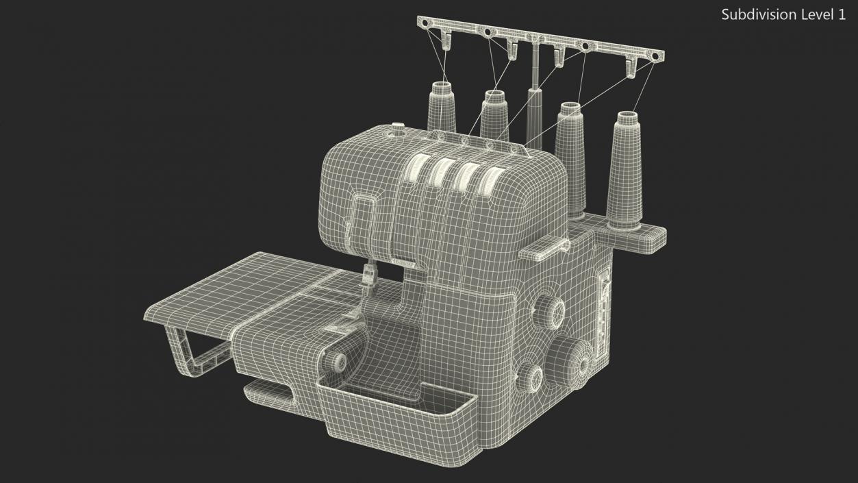 3D Overlock Sewing Machine model