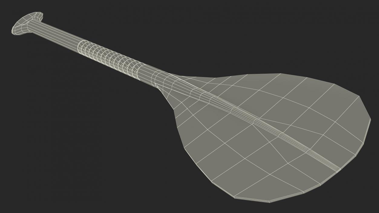 Wood Canoe Paddle with Palm Grip 3D