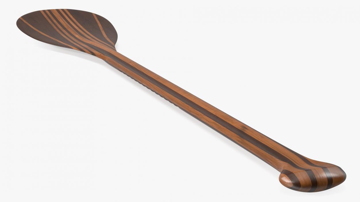 Wood Canoe Paddle with Palm Grip 3D