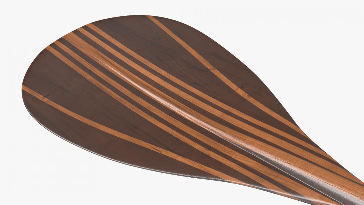 Wood Canoe Paddle with Palm Grip 3D