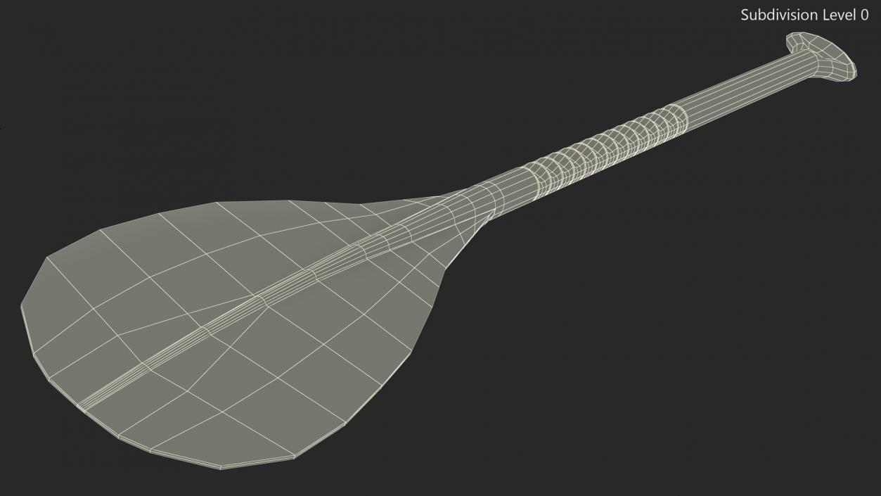 Wood Canoe Paddle with Palm Grip 3D