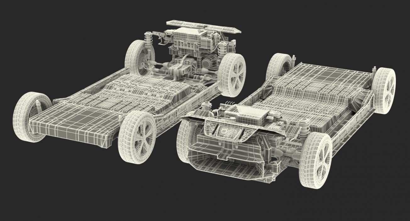 3D model Nissan Leaf Engine and Chassis