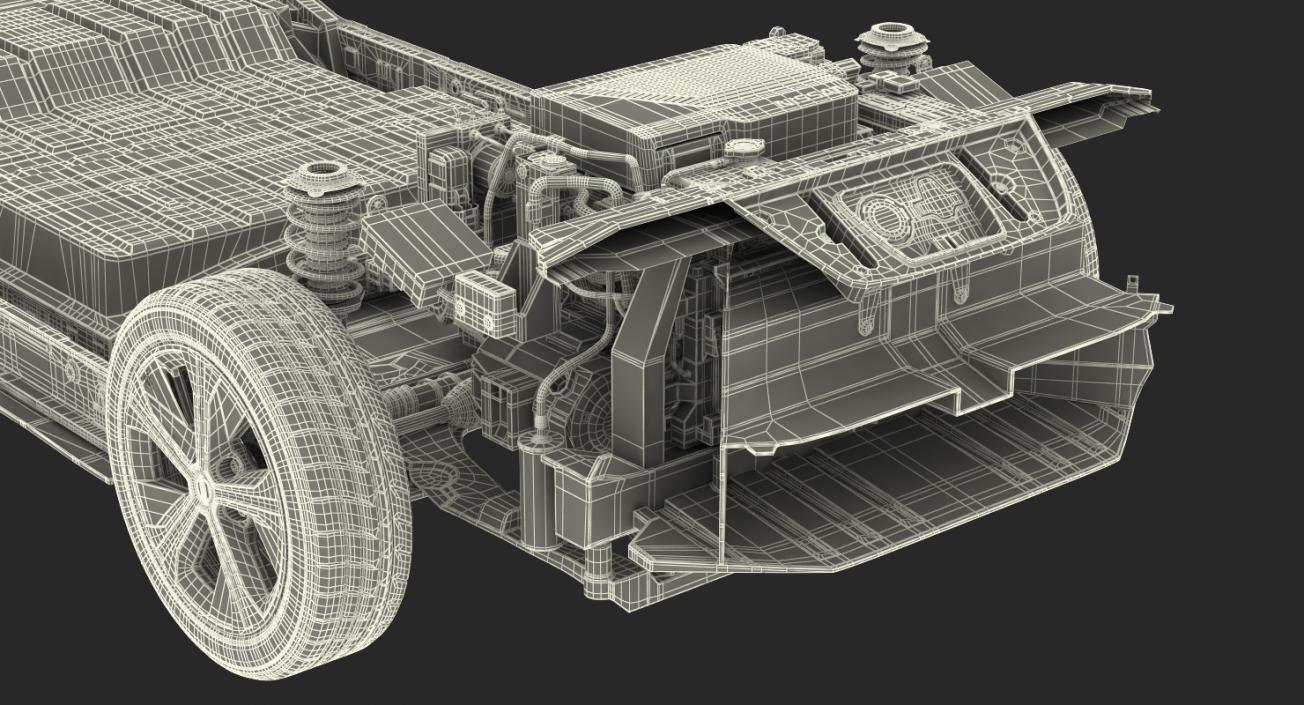 3D model Nissan Leaf Engine and Chassis