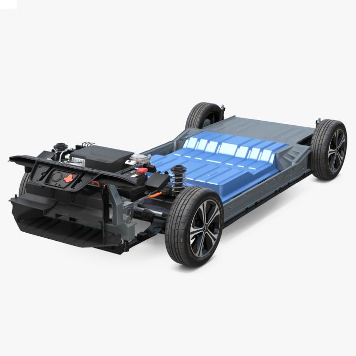 3D model Nissan Leaf Engine and Chassis